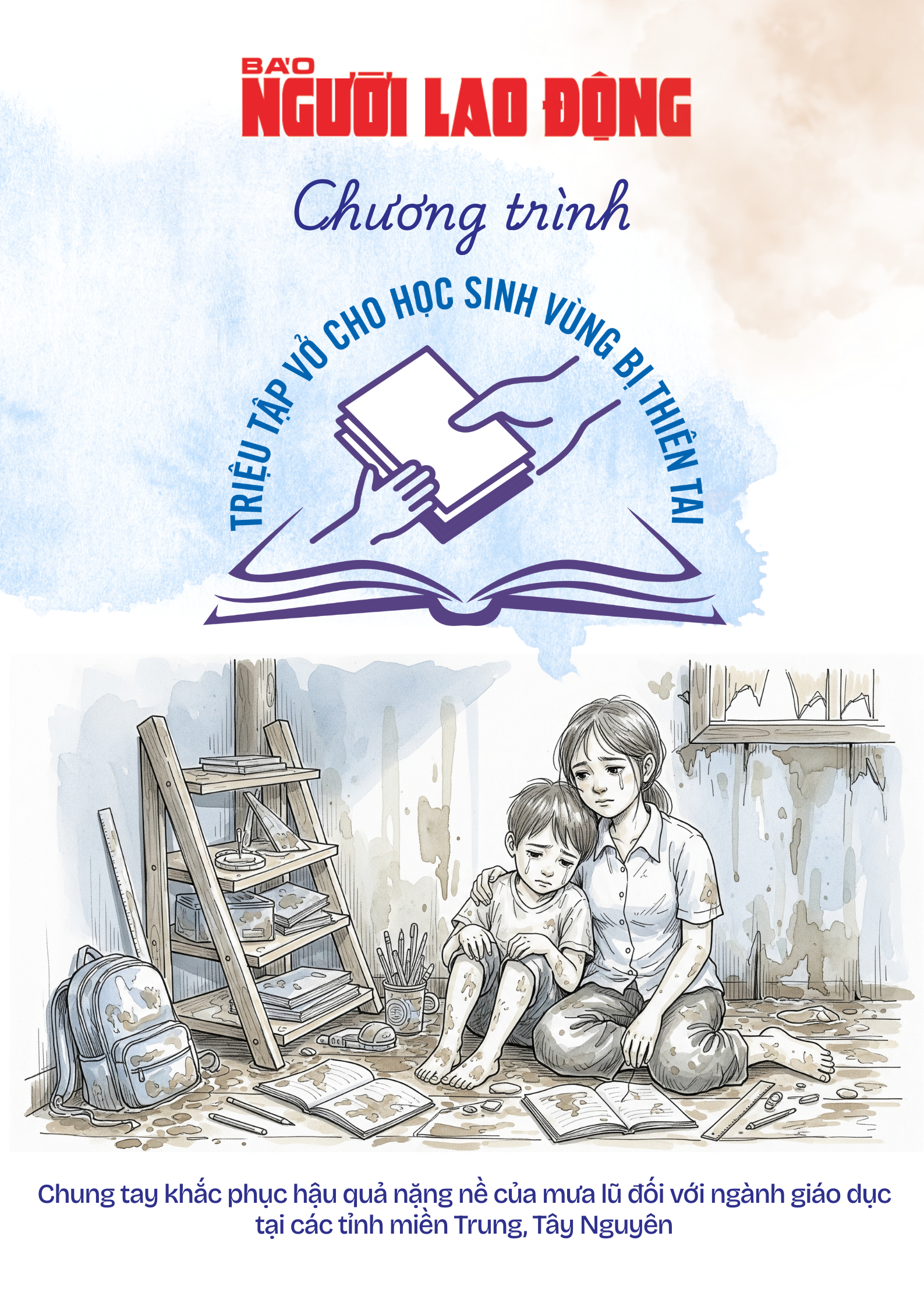 Báo Người Lao Động phát động chương trình “Triệu tập vở cho học sinh vùng bị thiên tai” - Ảnh 24.