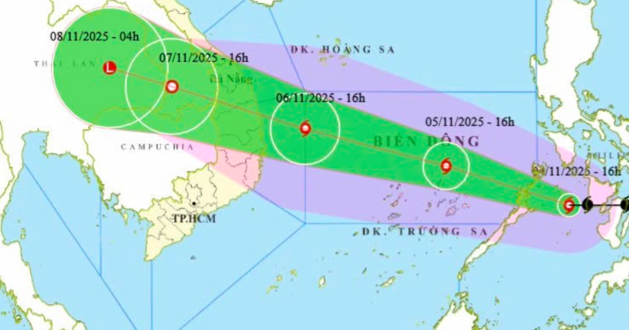 Bão Kalmaegi dự báo giật cấp 15 khi đổ bộ, địa phương nào của miền Trung chịu ảnh hưởng? - Ảnh 1.