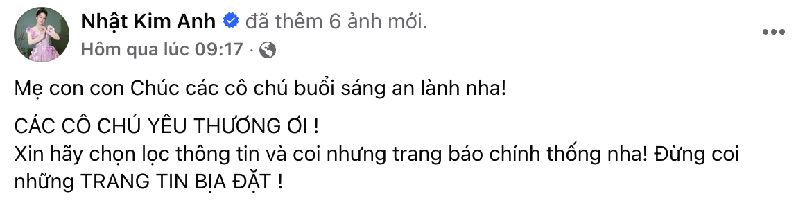 Facebook tick xanh Nhật Kim Anh đ&aacute;p trả cộng đồng mạng - Ảnh 2.
