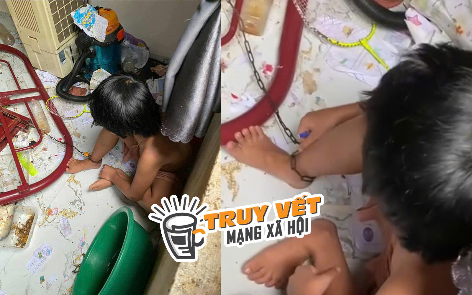 C&ocirc;ng an triệu tập cha x&iacute;ch con trong ph&ograve;ng bẩn thỉu ở Đắk Lắk - Ảnh 3.