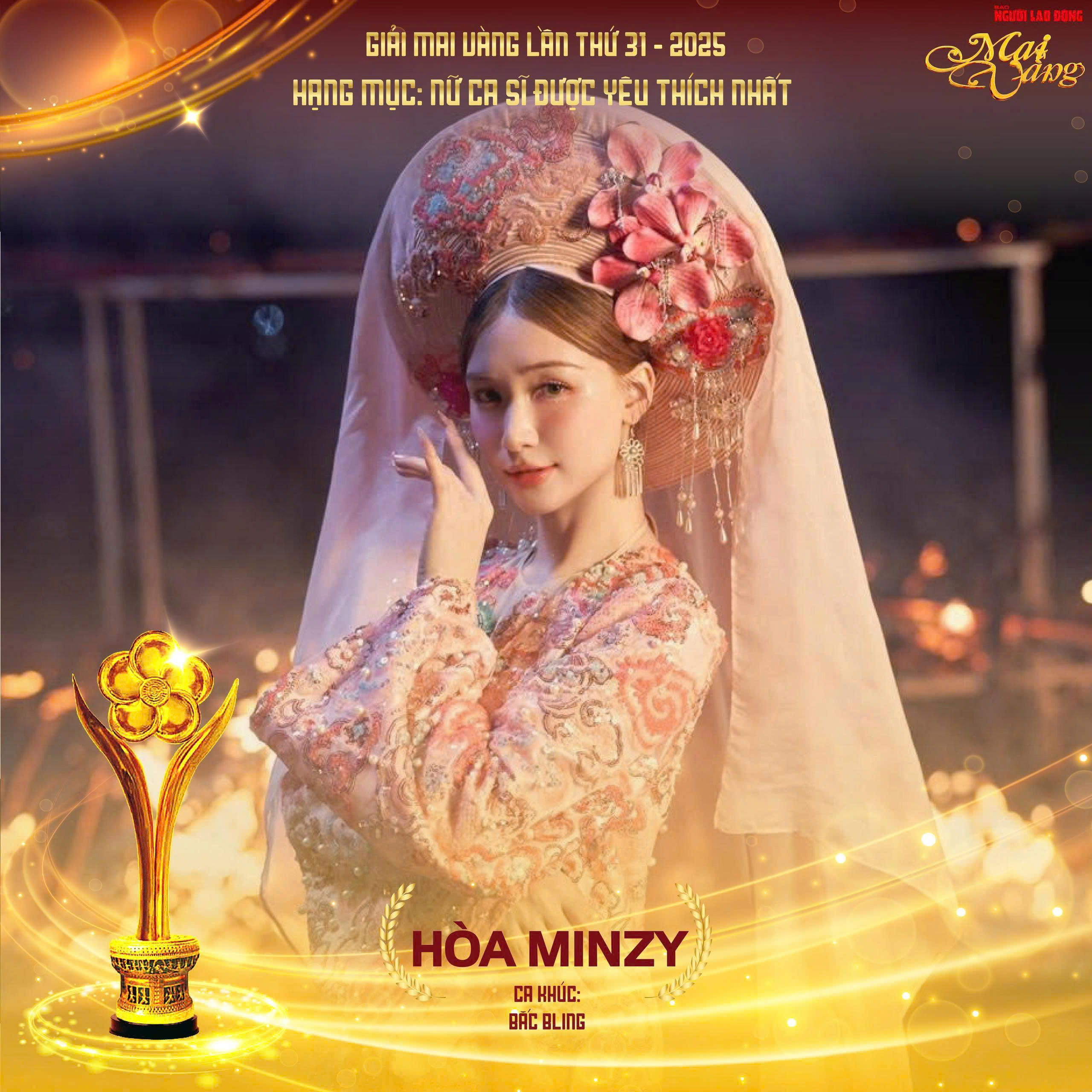 Hòa Minzy là ứng viên giải Mai Vàng 31-2025 hạng mục Nữ ca sĩ được yêu thích nhất - Ảnh 1.