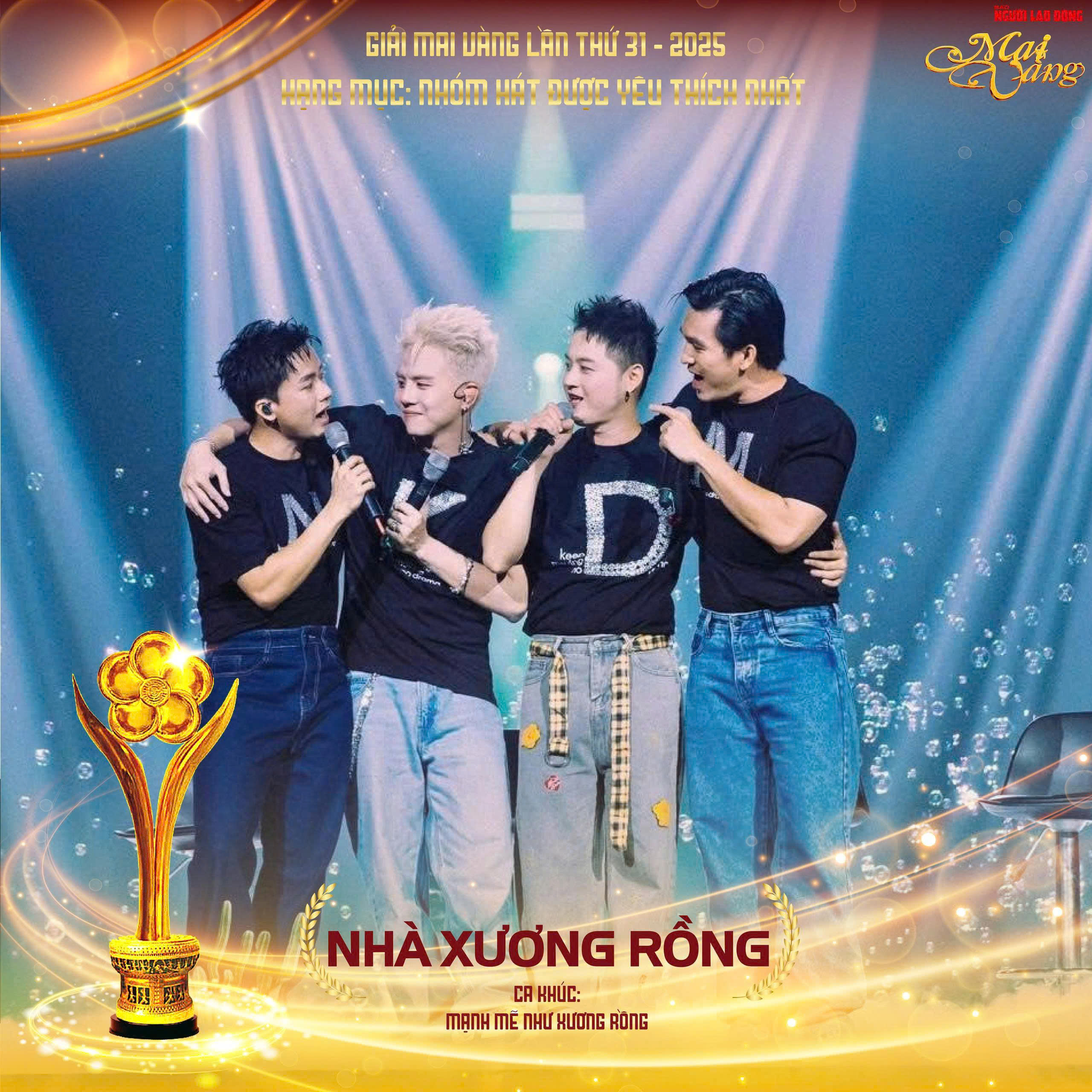 Nhóm Xương Rồng là ứng viên giải Mai Vàng 31-2025 hạng mục Nhóm nhạc được yêu thích nhất - Ảnh 1.