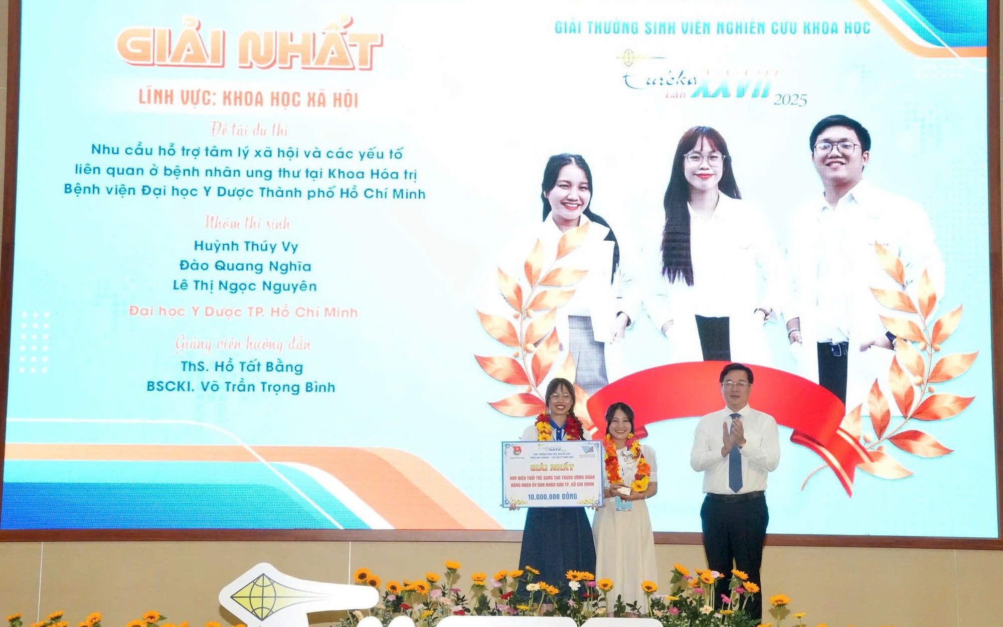 "Hỗ trợ tâm lý cho người bị ung thư" đoạt giải nhất Nghiên cứu khoa học Euréka năm 2025