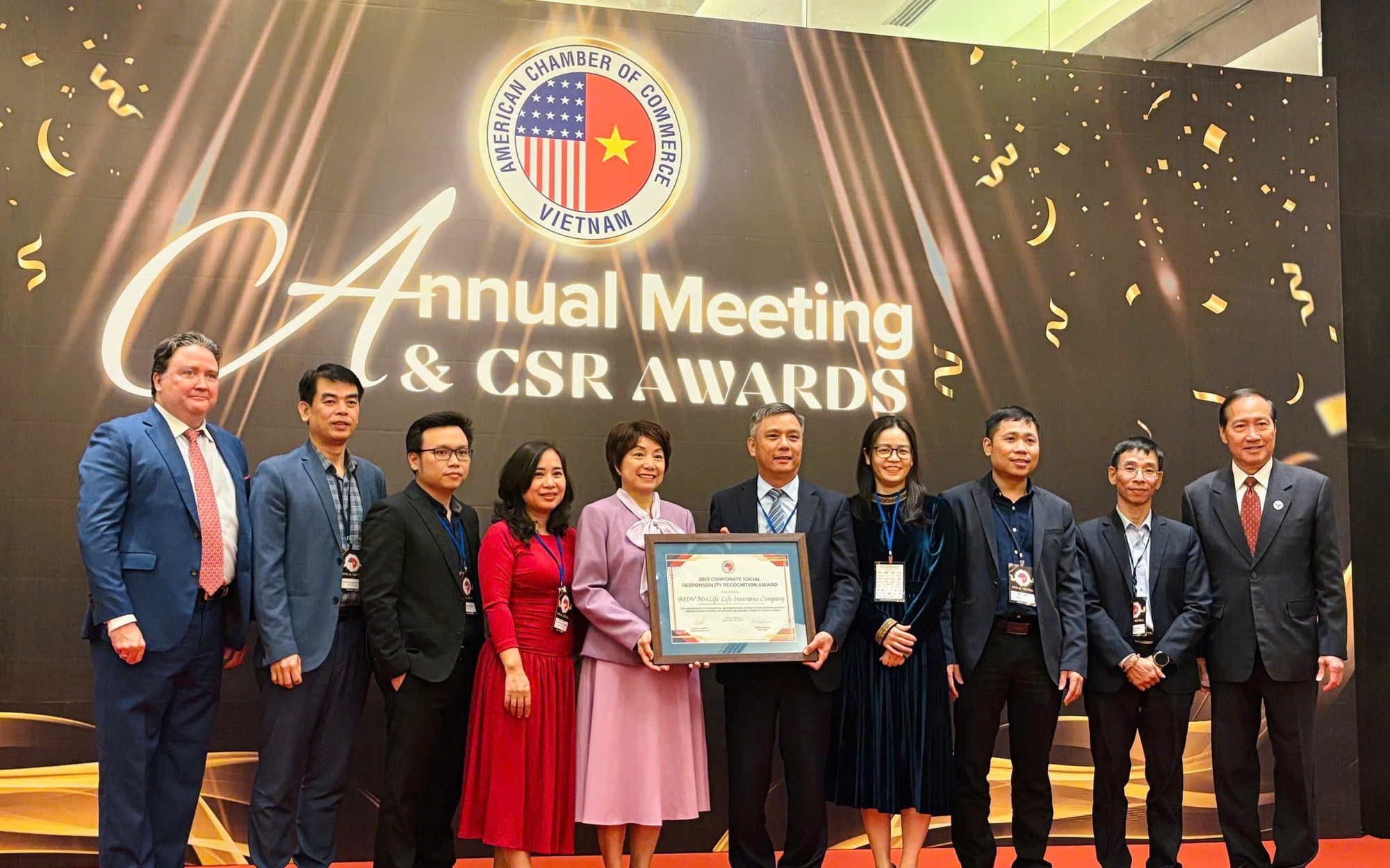 BIDV MetLife được vinh danh lần thứ 10 liên tiếp tại AmCham CSR Awards