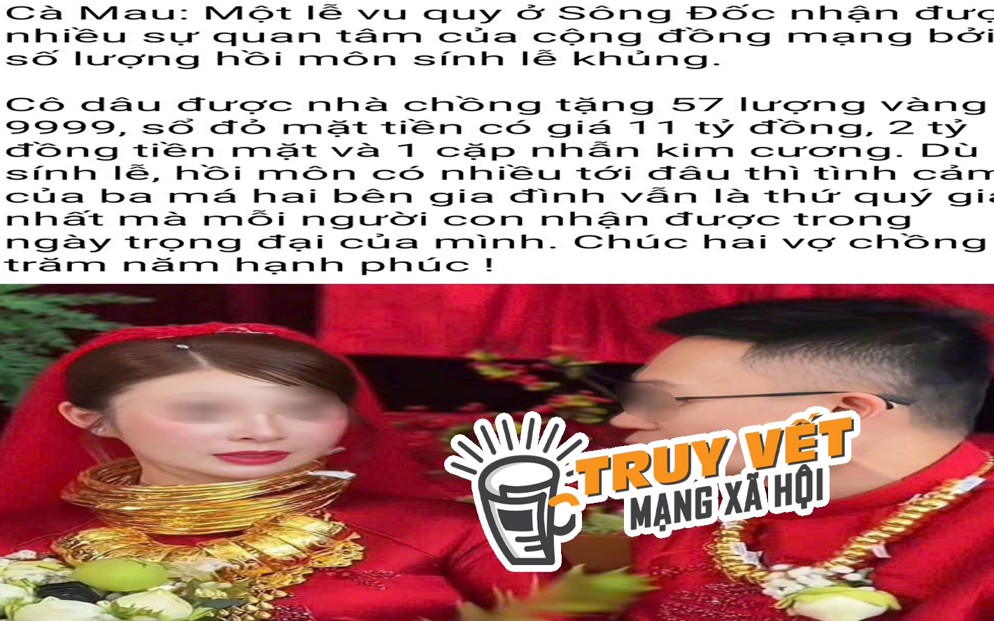 Đám cưới của cô dâu ở xã Sông Đốc, tỉnh Cà Mau gây "bão" mạng xã hội