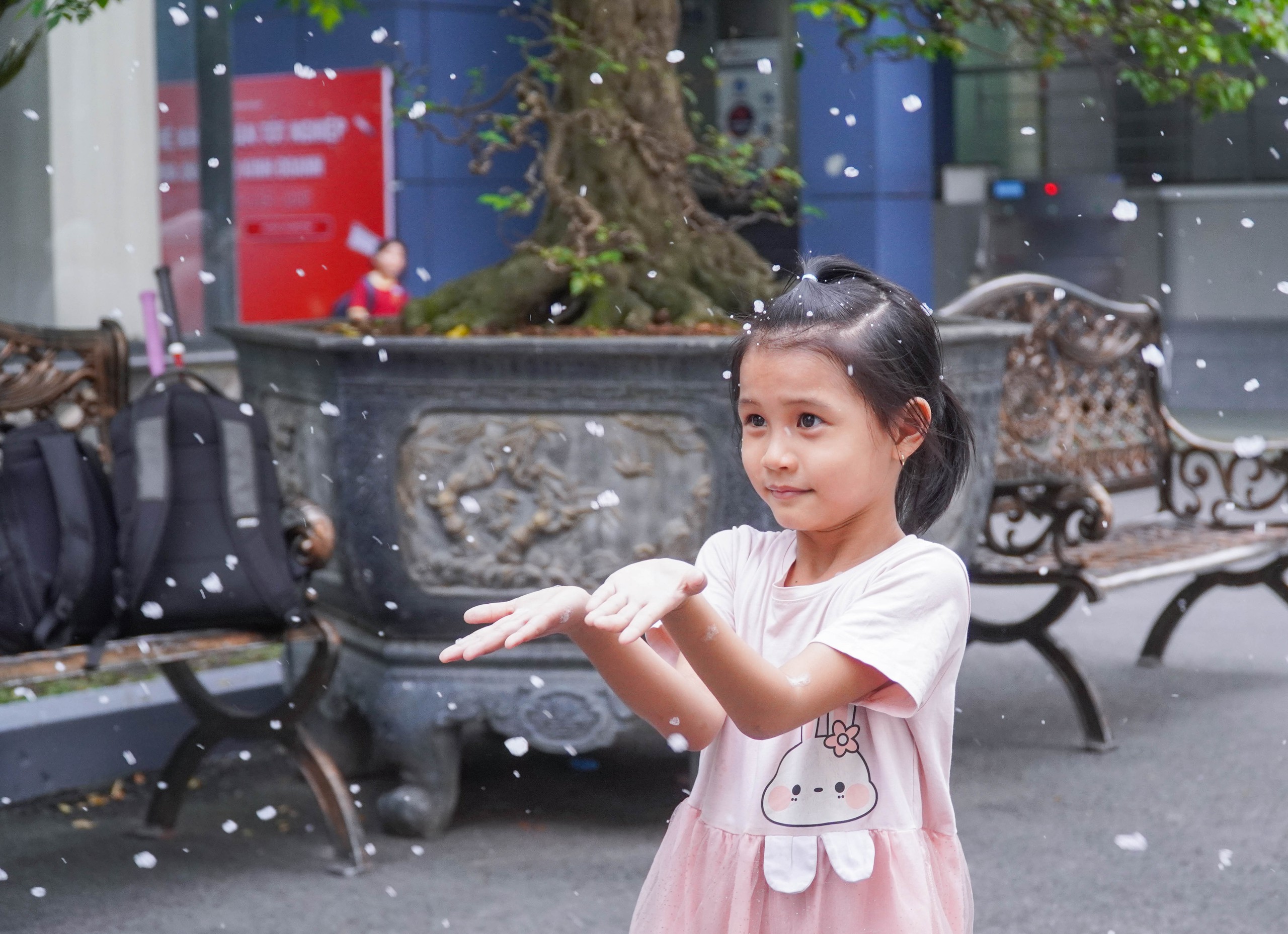Vừa bảo vệ khóa luận xong, sinh viên ngỡ ngàng đón "tuyết rơi" giữa sân trường - Ảnh 11.