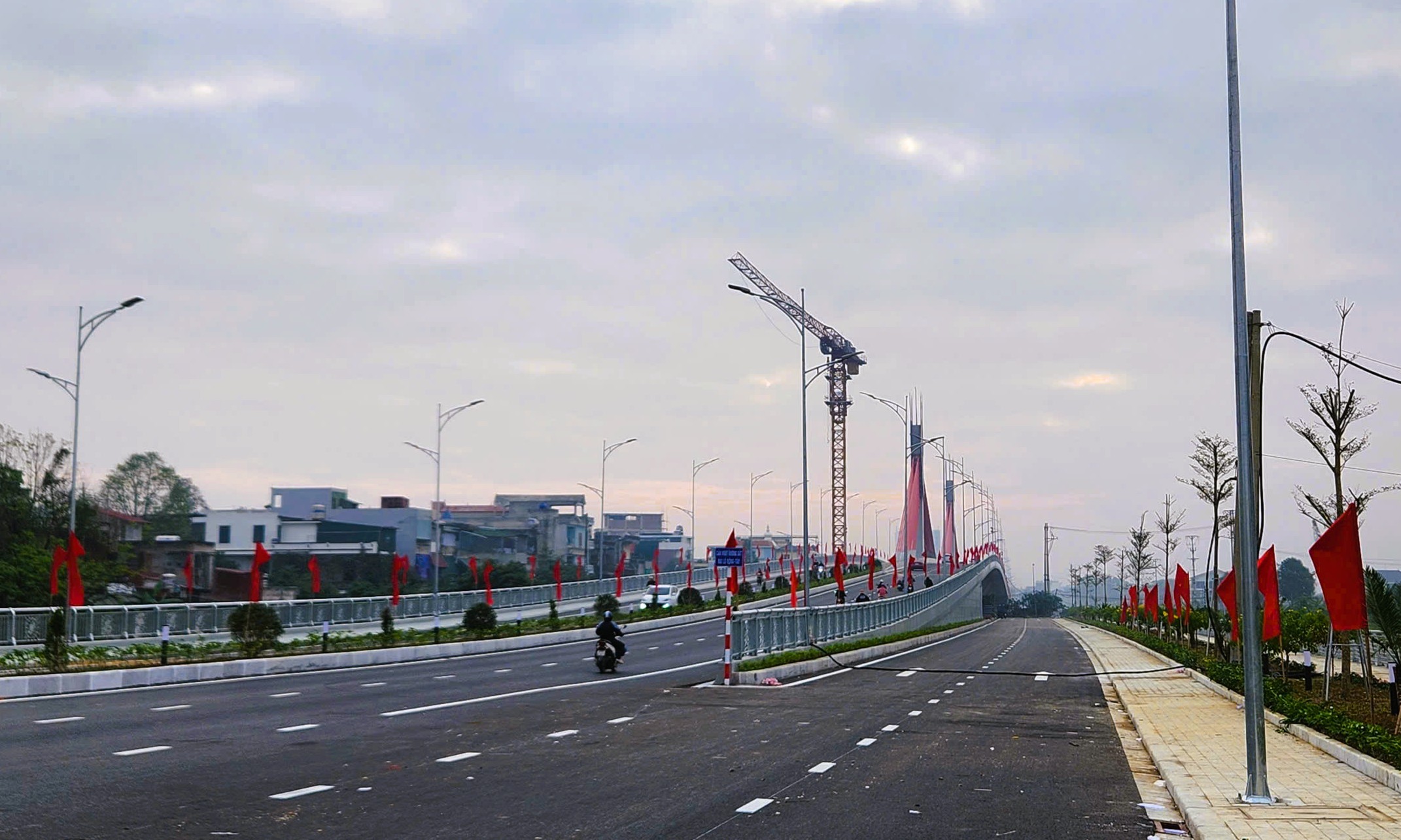 Cầu d&acirc;y văng đầu ti&ecirc;n vượt đường sắt Bắc - Nam ở Thanh H&oacute;a - Ảnh 11.