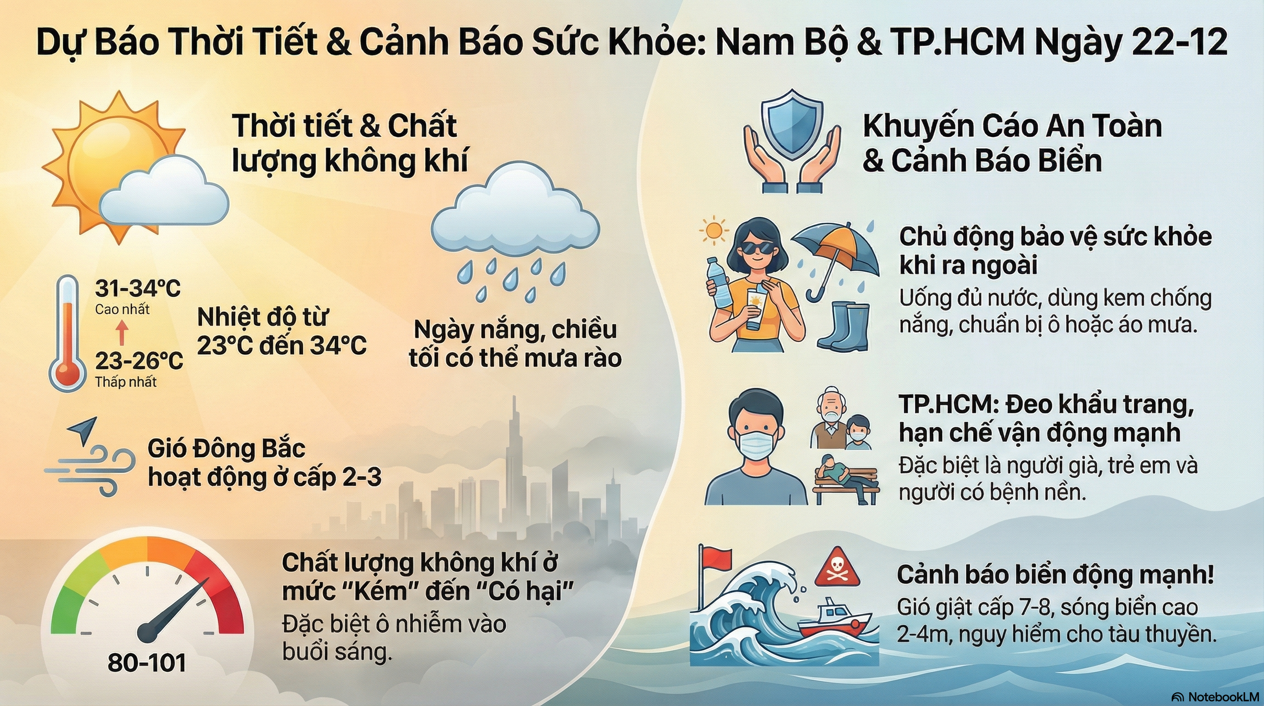Dự b&aacute;o thời tiết h&ocirc;m nay, 22-12: TPHCM v&agrave; Nam Bộ nắng n&oacute;ng, kh&ocirc;ng kh&iacute; kh&ocirc;ng tốt - Ảnh 2.