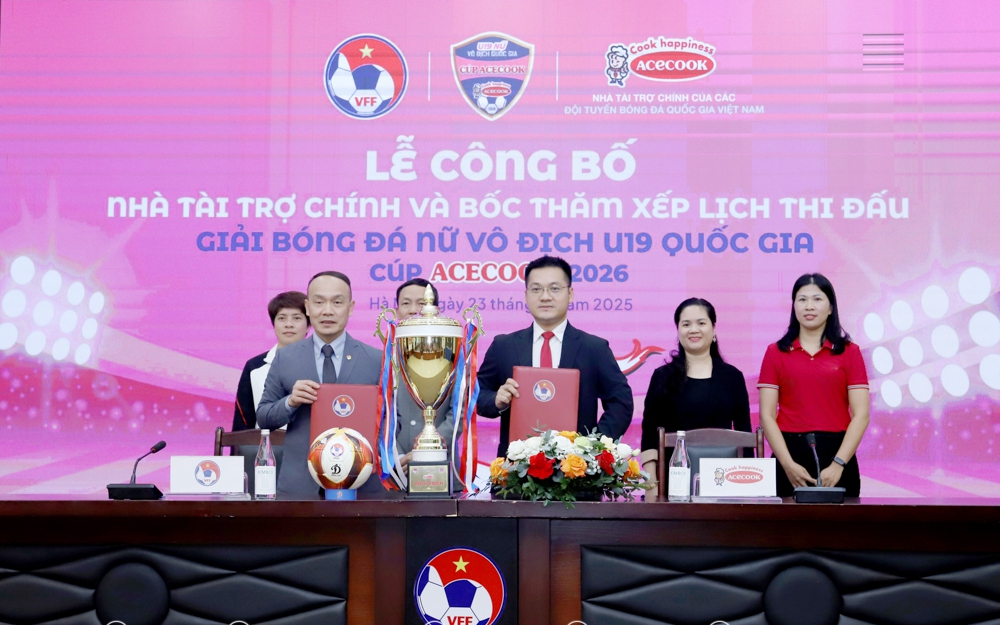 Giải bóng đá Nữ Vô địch U19 quốc gia - Cúp ACECOOK 2026 diễn ra từ 7-1 đến 7-2-2026
