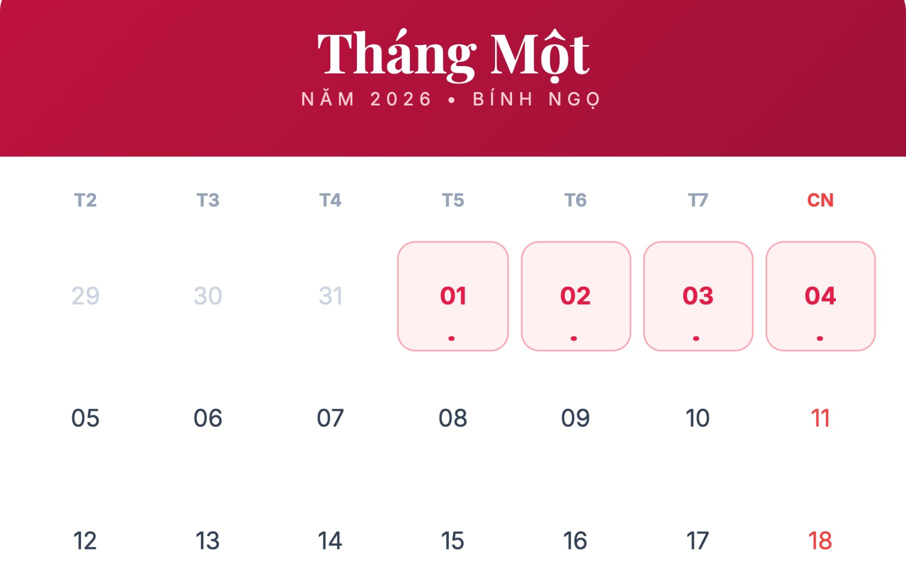 Bộ Nội vụ thông báo về lịch nghỉ Tết Dương lịch 4 ngày liên tục