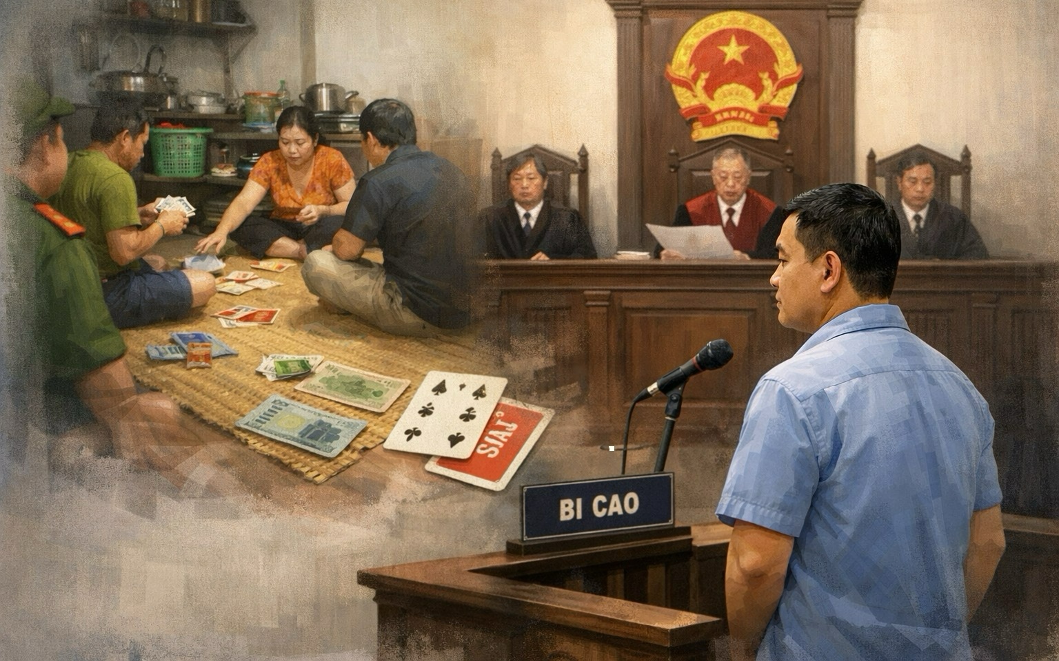 Vào chiếu bạc giữa chừng thay bạn, lãnh 1 năm tù