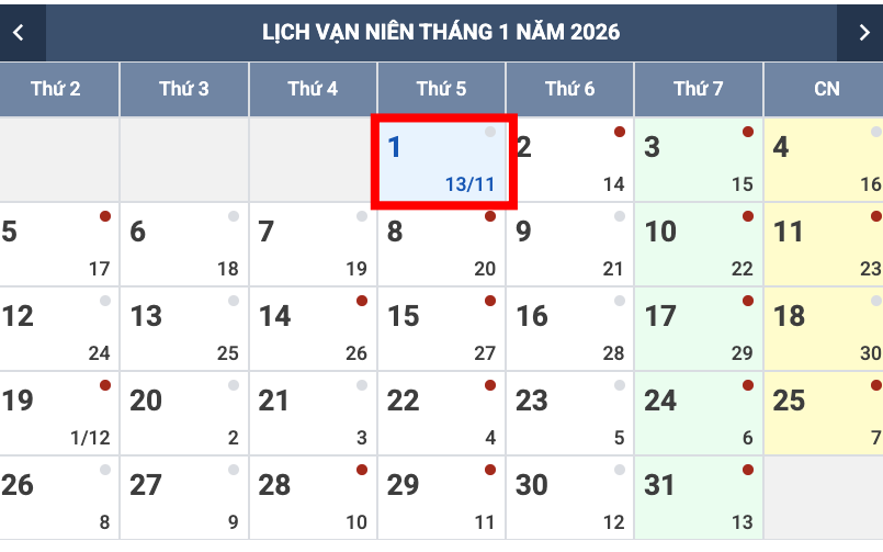 "Chốt" nghỉ 4 ngày Tết Dương lịch 2026