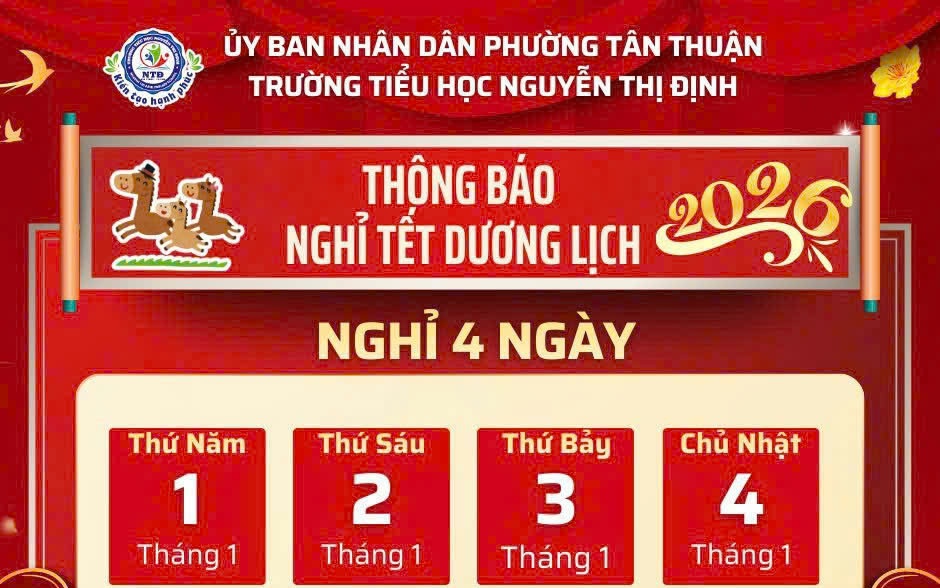 Nhiều trường học ở TPHCM cho học sinh nghỉ Tết Dương lịch 4 ngày
