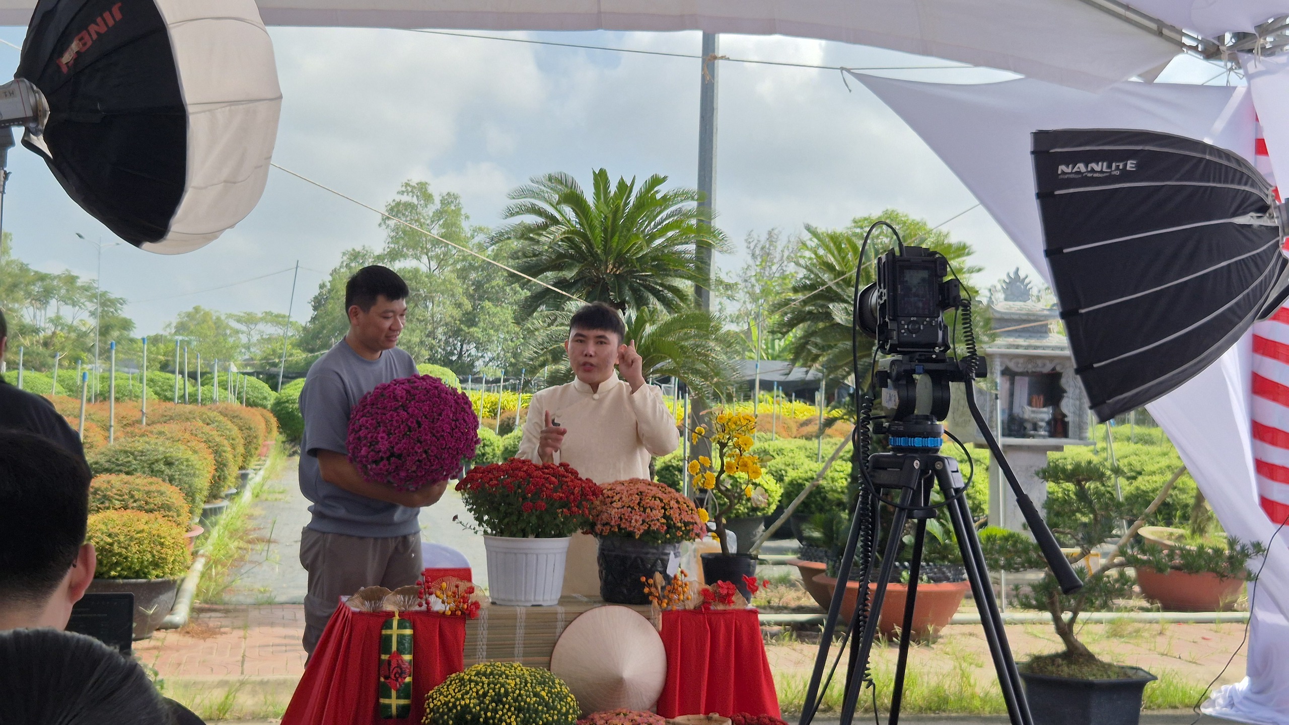 Vựa hoa miền Tây sớm bán hoa Tết qua livestream cùng người nổi tiếng - Ảnh 12.