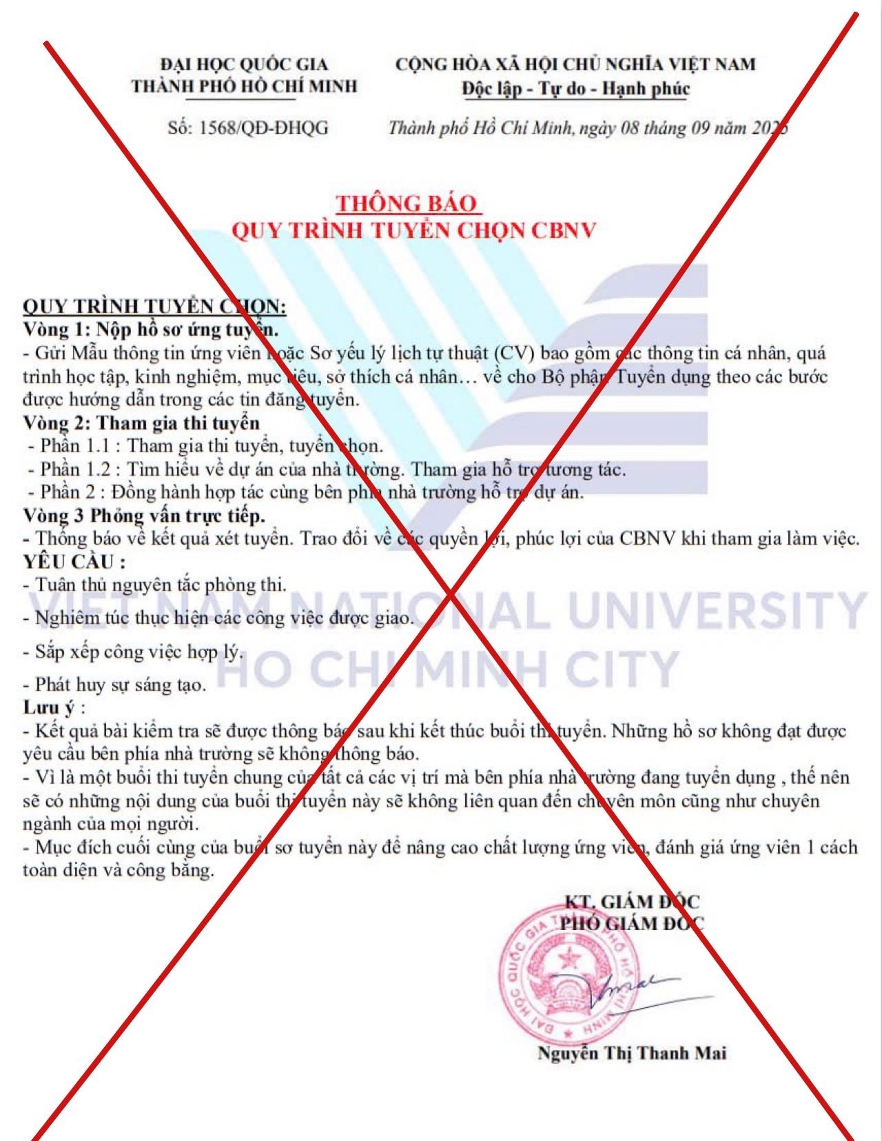 ĐHQG TPHCM phát thông tin cảnh báo giả mạo - Ảnh 2.