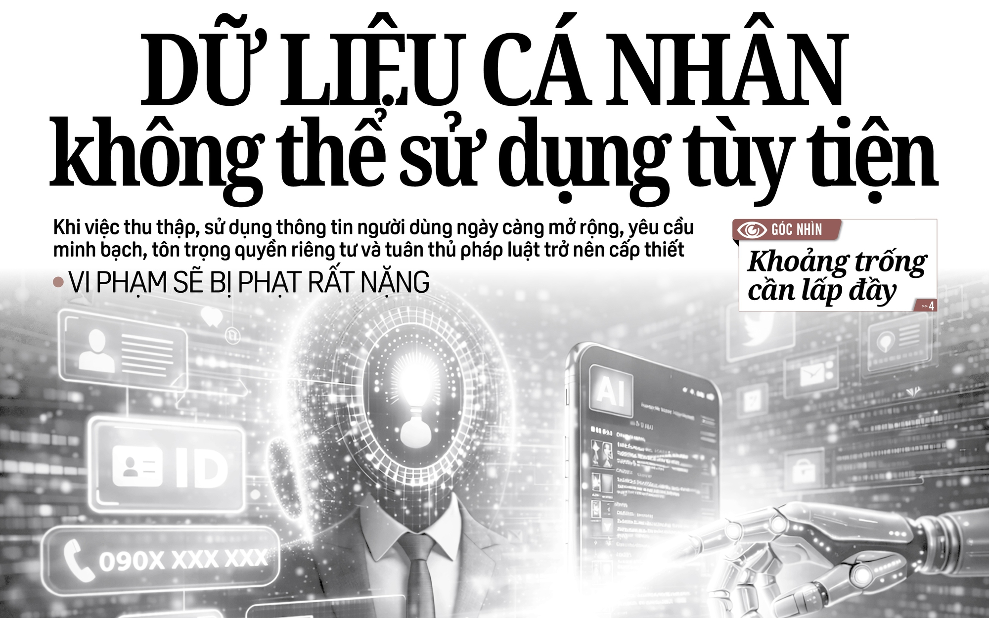 Báo in ngày 30-12: Dữ liệu cá nhân không thể sử dụng tùy tiện