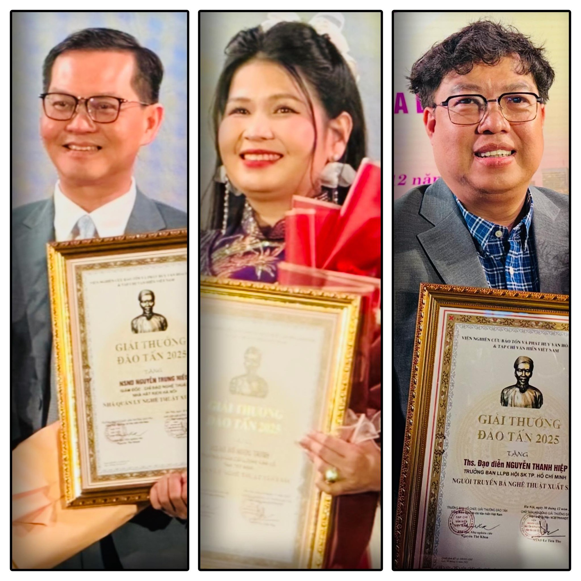 Trung Hiếu, Thanh Hiệp, Hồ Ngọc Trinh được trao giải thưởng Đ&agrave;o Tấn - Ảnh 1.