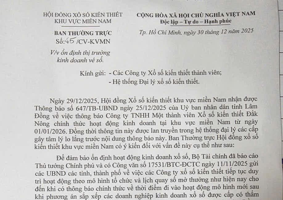 Hội đồng xổ số kiến thiết miền Nam c&oacute; th&ocirc;ng b&aacute;o khẩn - Ảnh 1.