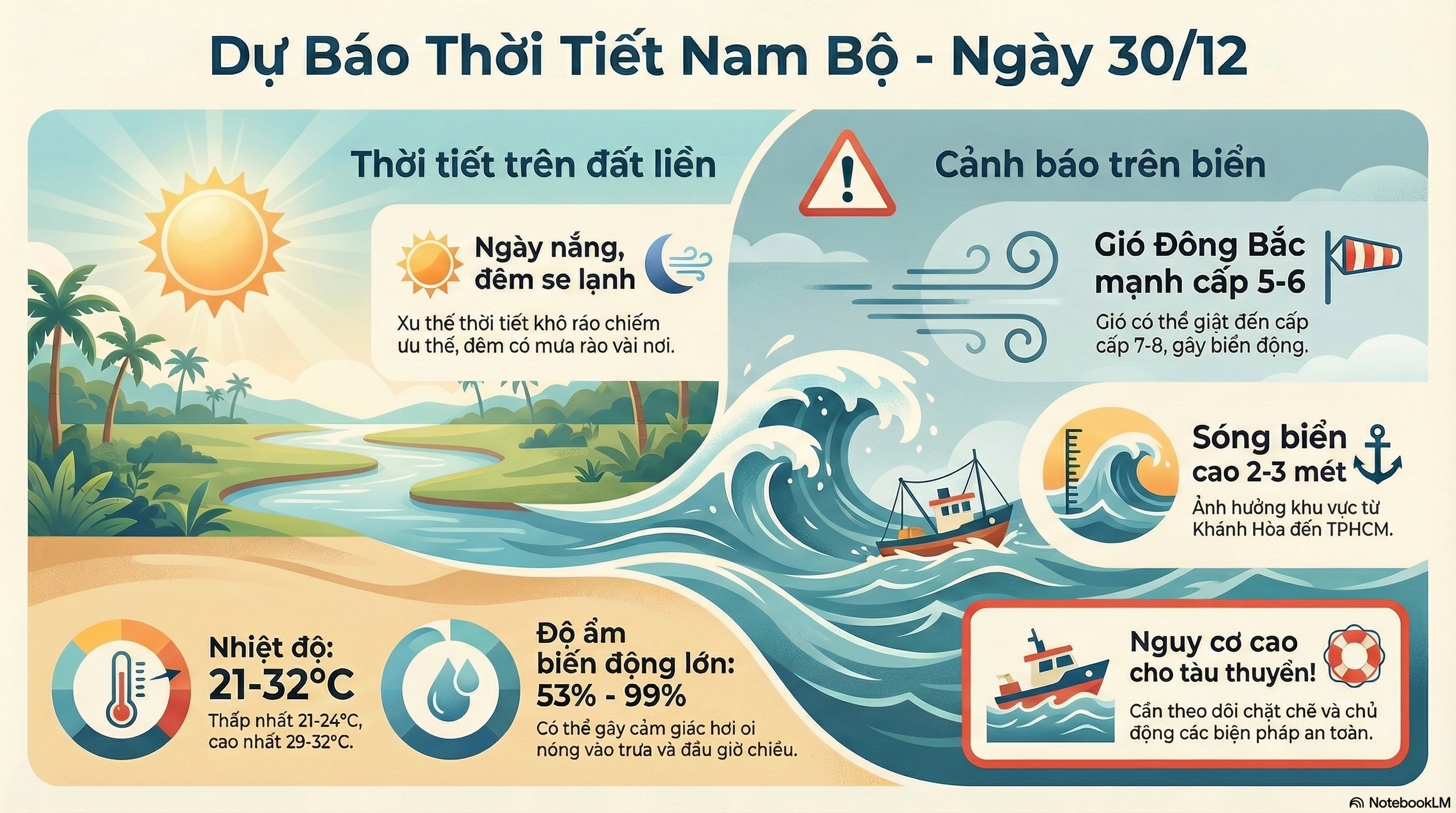 Dự báo thời tiết hôm nay, 30-12: TPHCM và Nam Bộ ngày nắng, đêm mưa nhẹ - Ảnh 2.