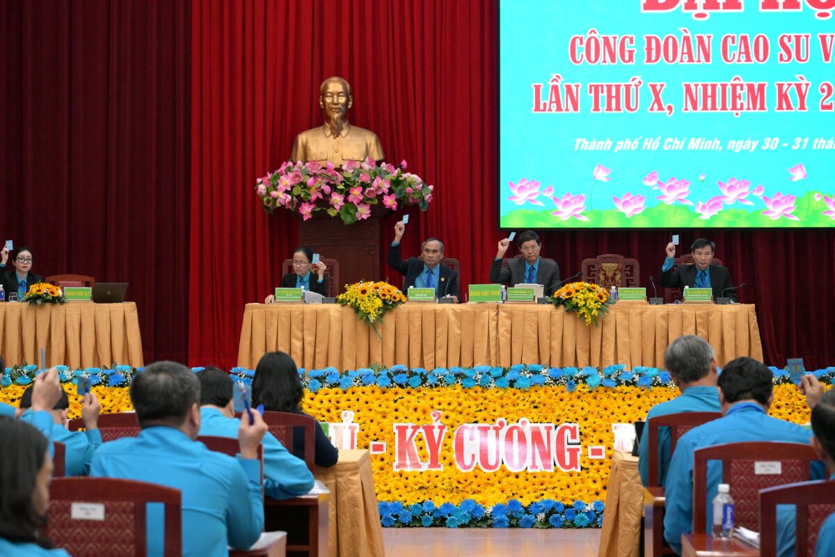 Đại hội C&ocirc;ng đo&agrave;n cao su Việt Nam: B&agrave; Huỳnh Thị Cẩm Hồng được bầu l&agrave;m chủ tịch C&ocirc;ng đo&agrave;n ng&agrave;nh - Ảnh 1.