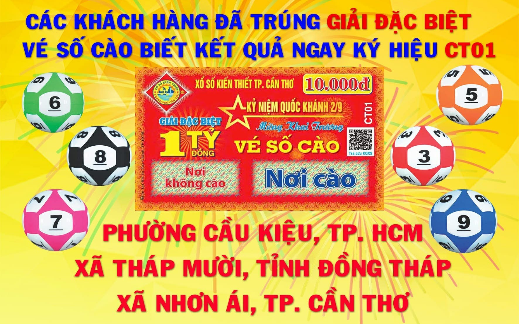 Thông tin về 4 giải đặc biệt của vé số cào Cần Thơ