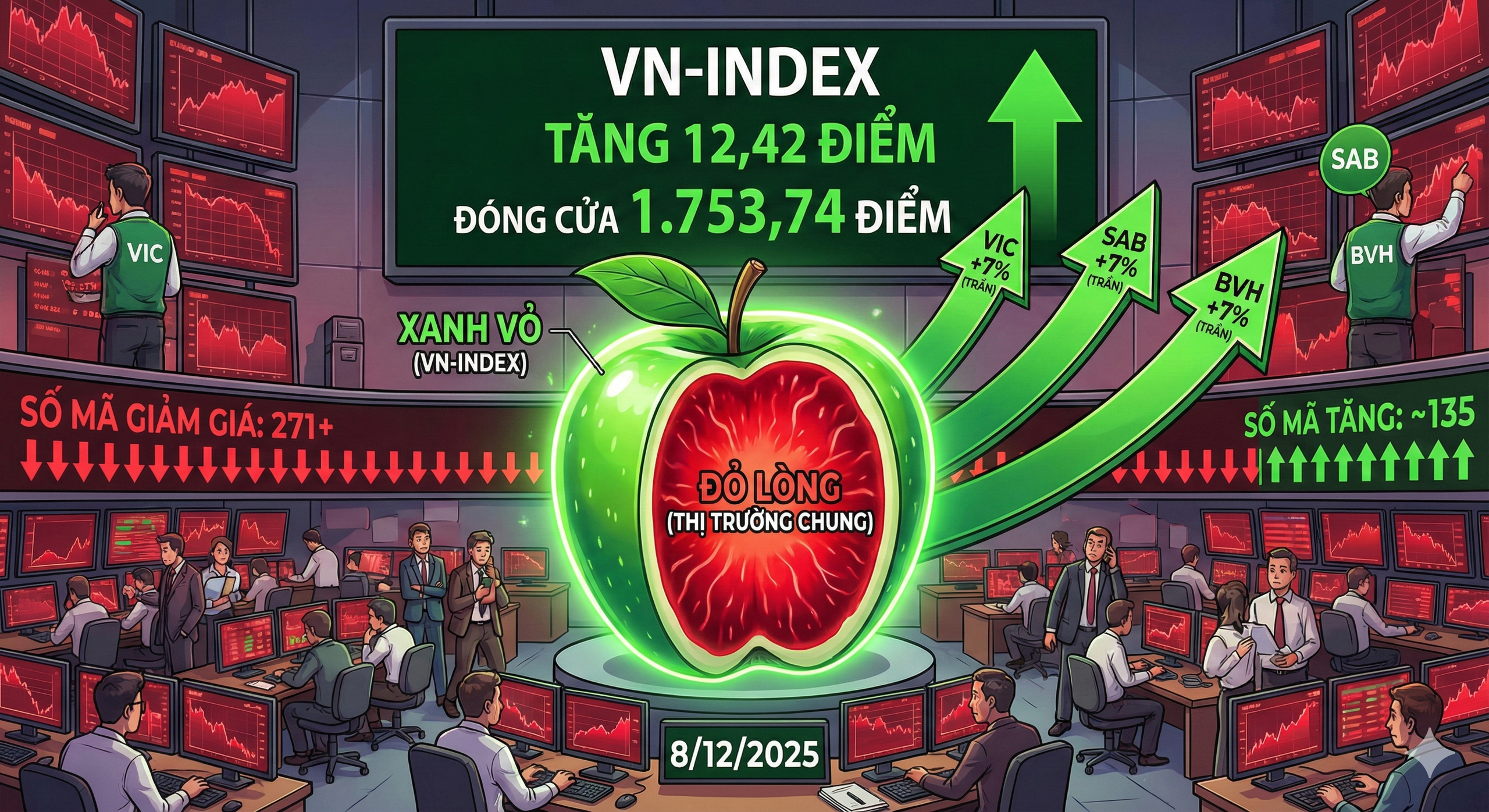VN-Index vượt 1.750 điểm nhờ VIC tăng trần, danh mục nh&agrave; đầu tư vẫn "đỏ lửa" - Ảnh 1.