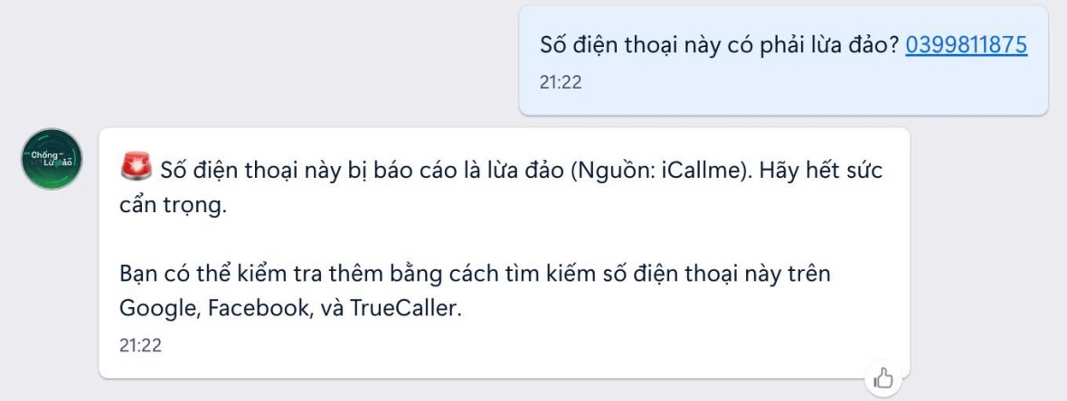 Chống lừa đảo ra mắt Chatbot AI trên Zalo: bảo vệ người dùng Việt 24/7 - Ảnh 4.