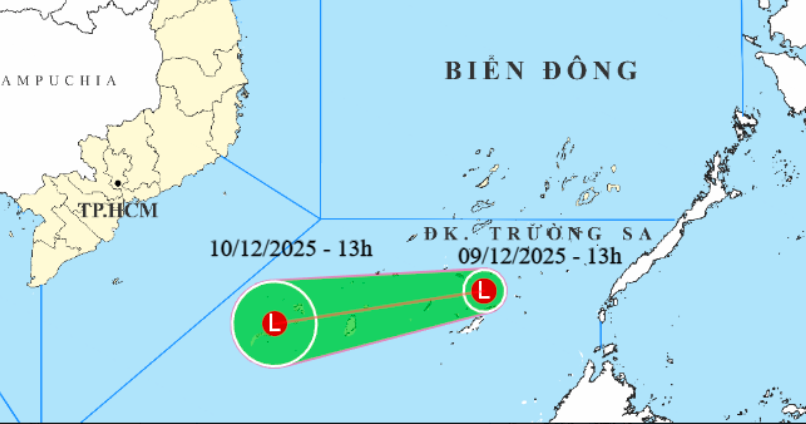 Xuất hiện v&ugrave;ng &aacute;p thấp ở Nam Biển Đ&ocirc;ng - Ảnh 1.