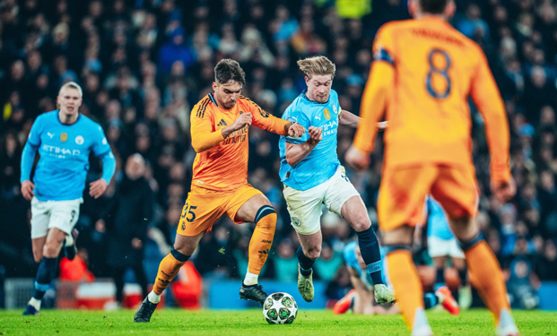 Man City (thứ 2 từ phải sang) chờ thời khắc thăng hoa tại Madird Ảnh: MANCITY.COM