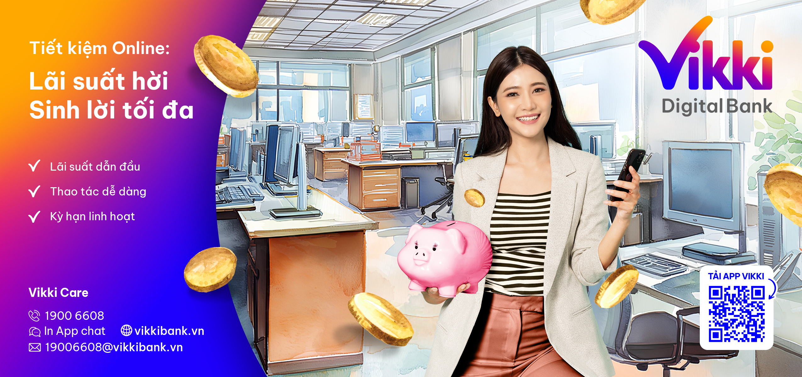 Vikki bảo to&agrave;n quyền lợi cho c&aacute;c Kh&aacute;ch h&agrave;ng hiện hữu, đồng thời gi&uacute;p bạn t&iacute;ch lũy, nh&acirc;n th&ecirc;m t&agrave;i sản, sinh lời tối ưu, với sự an t&acirc;m, bảo mật tuyệt đối.