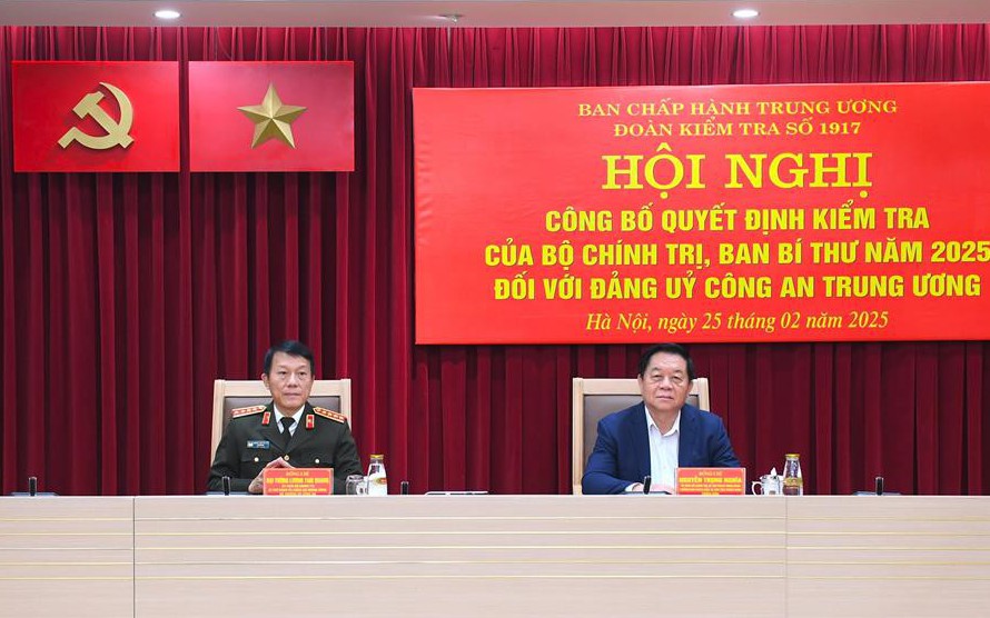 Công bố Quyết định kiểm tra với Đảng ủy Công an Trung ương