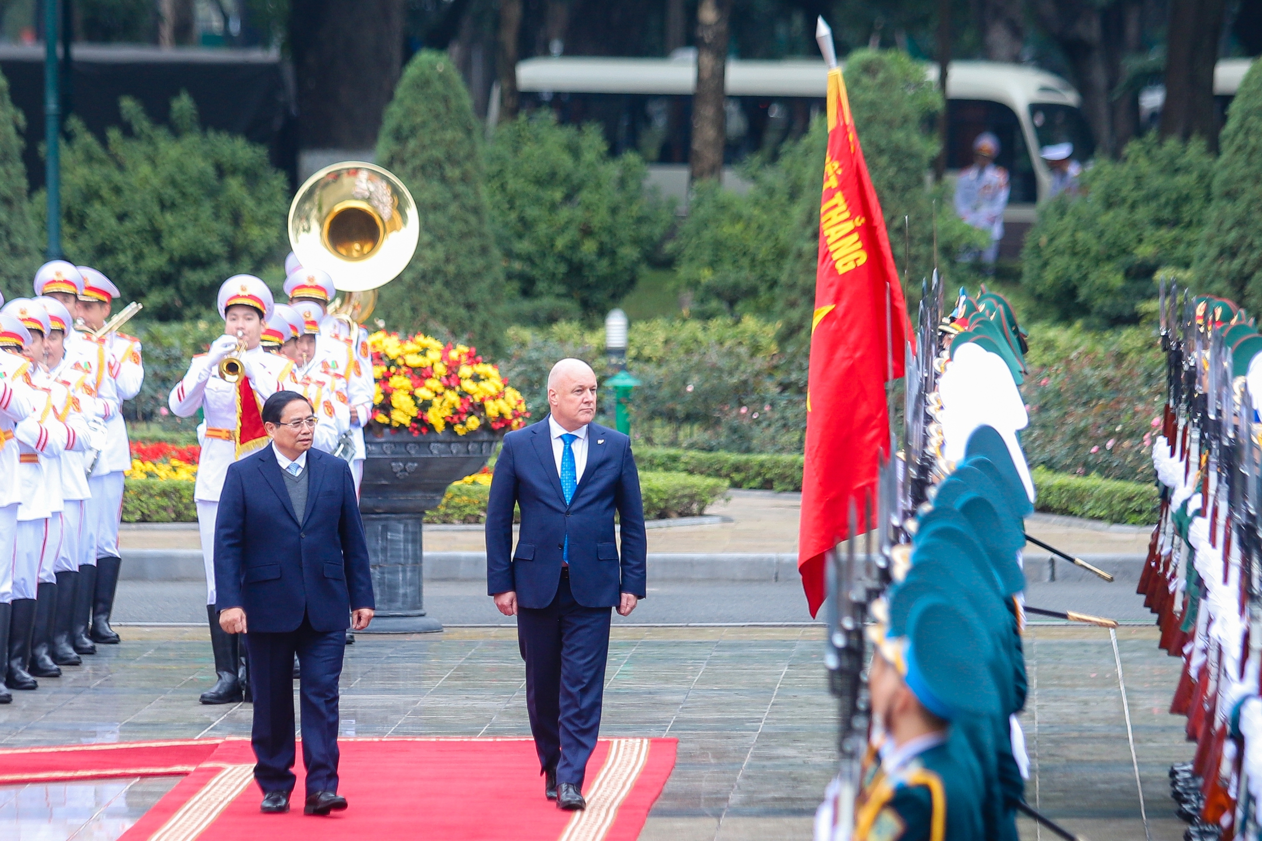 Thủ tướng Phạm Minh Chính chủ trì Lễ đón Thủ tướng New Zealand- Ảnh 1.
