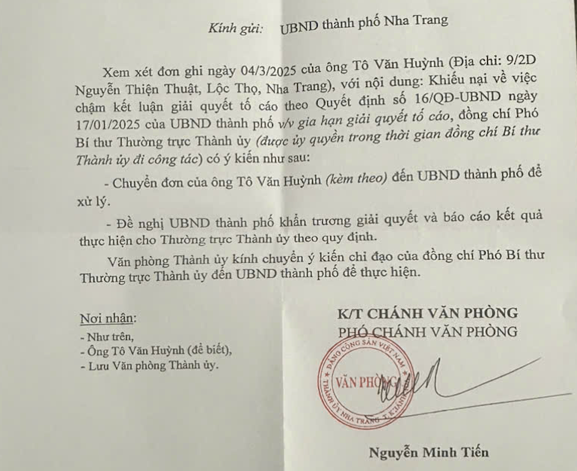 UBND TP Nha Trang bị nhắc nhở v&igrave; chậm xử l&yacute; vụ tự &yacute; b&aacute;n t&agrave;i sản của d&acirc;n khi cưỡng chế- Ảnh 1.