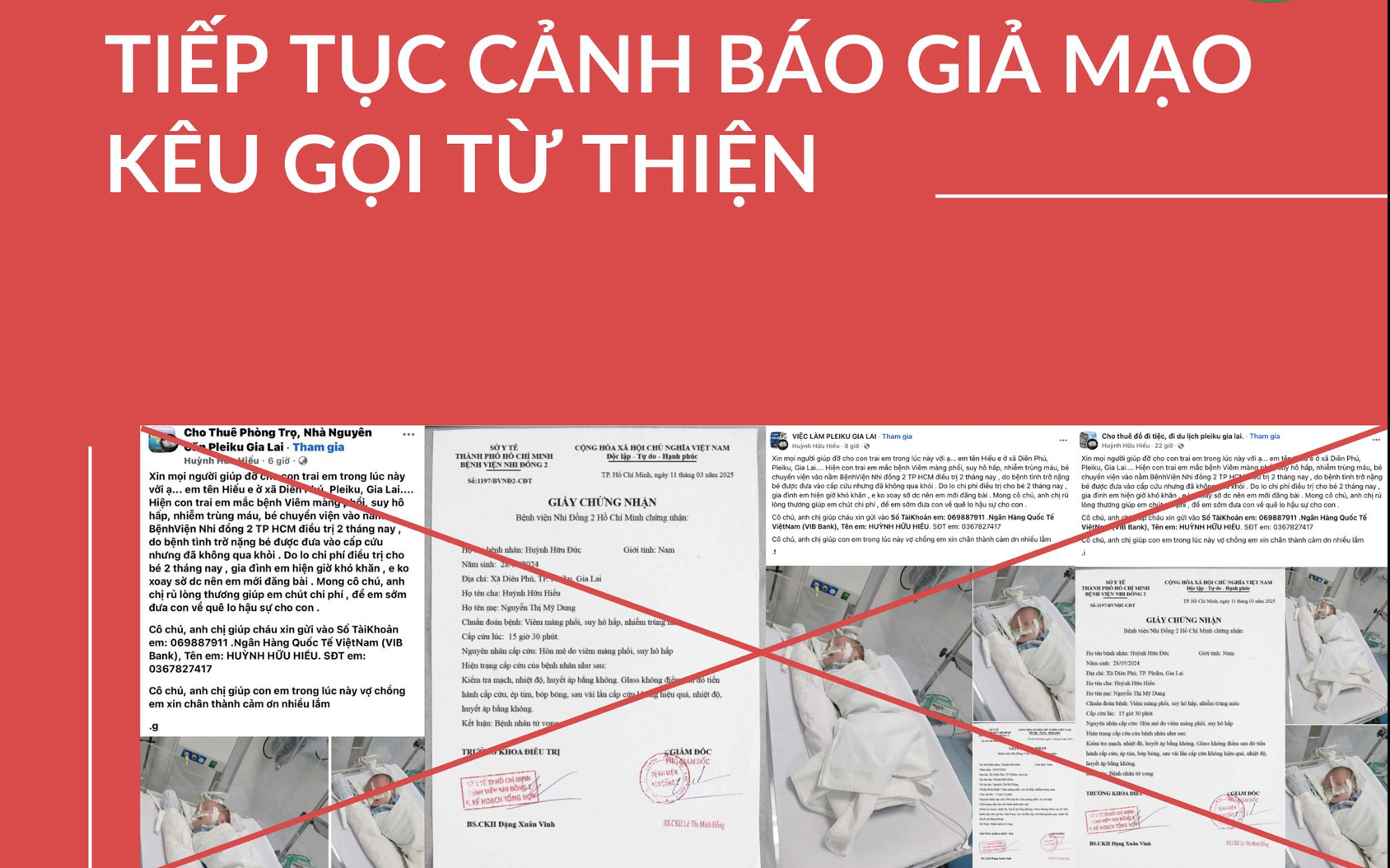 Một bệnh viện ở TP HCM tiếp tục phát đi cảnh báo về việc giả mạo kêu gọi từ thiện