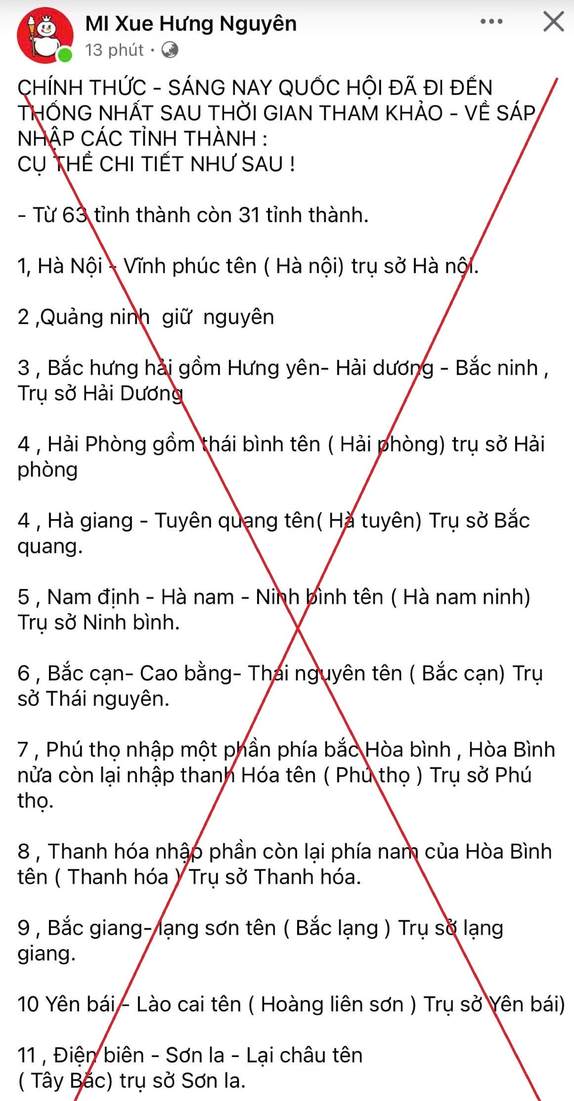Bị phạt v&igrave; đăng tin "s&aacute;p nhập c&ograve;n 31 tỉnh th&agrave;nh"- Ảnh 1.