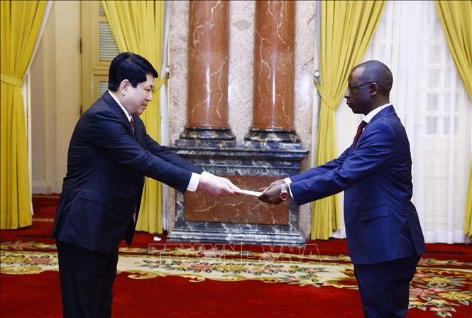 Chủ tịch nước Lương Cường tiếp Đại sứ các nước
trình Quốc thư- Ảnh 7.