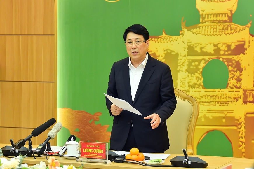 Chủ tịch nước Lương Cường lưu &yacute; tỉnh Hưng Y&ecirc;n thực hiện tốt chủ trương sắp xếp, tổ chức bộ m&aacute;y- Ảnh 1.