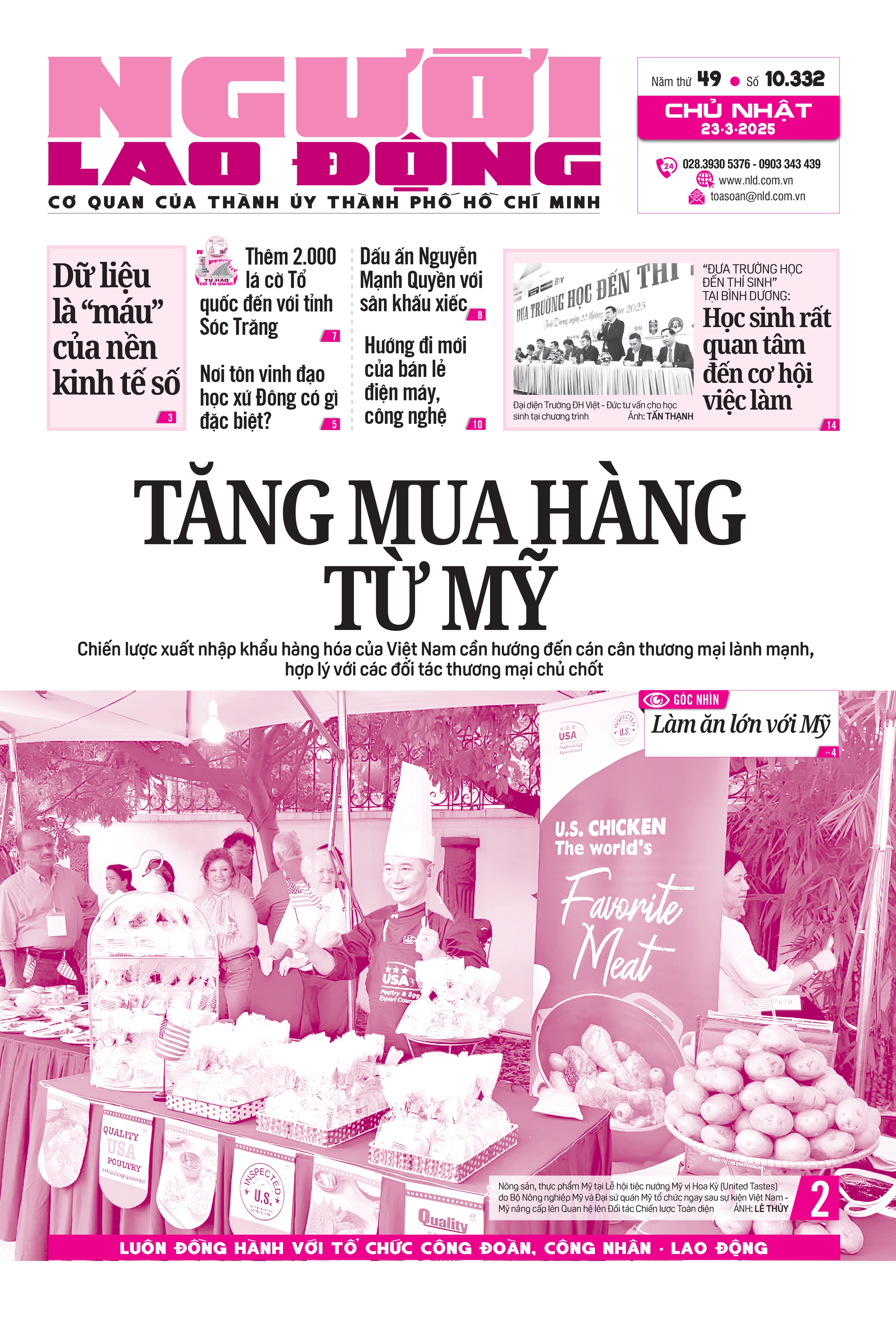 Báo in ngày 23-3: Tăng mua hàng từ Mỹ- Ảnh 1.