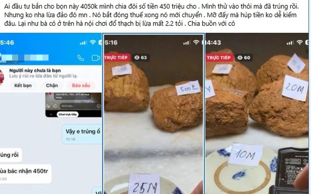Nhiều người "sập bẫy" trò lừa đảo "đổ thạch" online