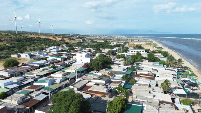 Một góc thôn Vĩnh Trường, xã Phước Dinh, huyện Thuận Nam, tỉnh Ninh Thuận - nơi xây dựng Nhà máy Điện hạt nhân 1