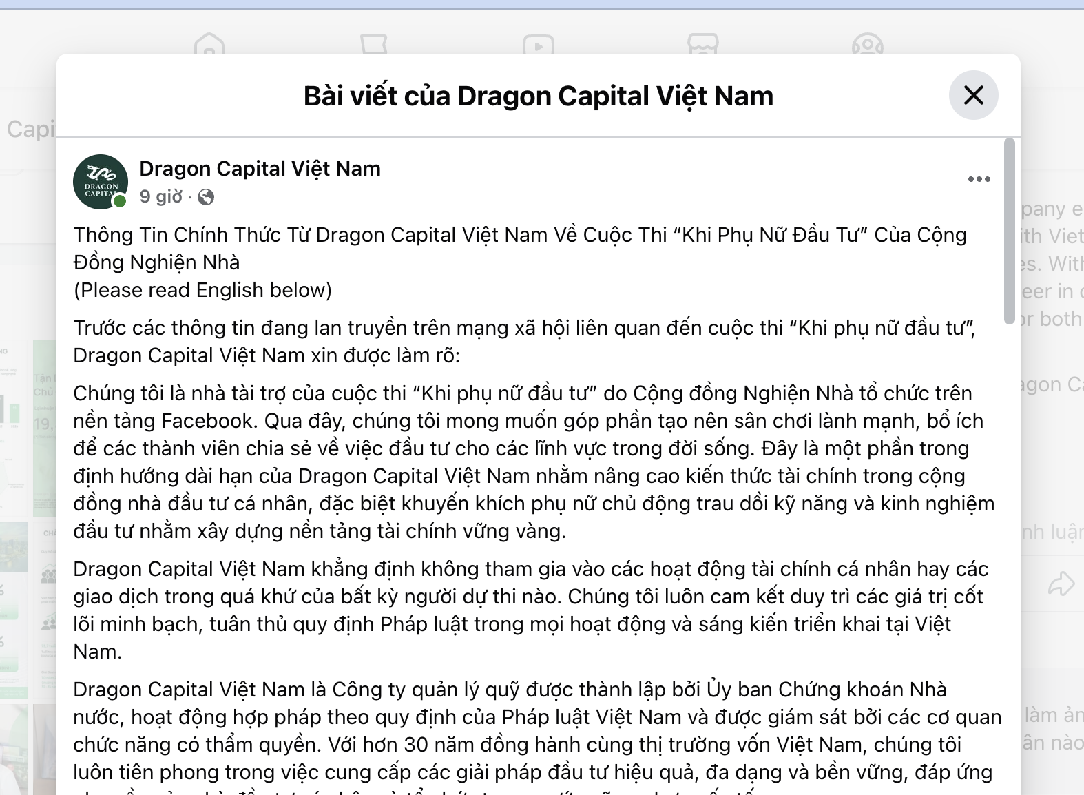 Dragon Capital d&iacute;nh l&ugrave;m x&ugrave;m về cuộc thi "Khi phụ nữ đầu tư"- Ảnh 1.
