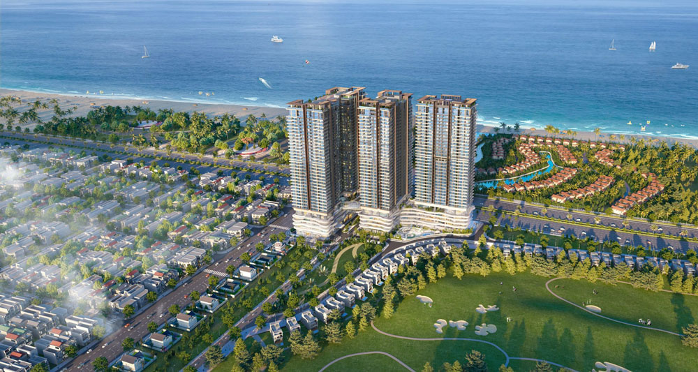 Tổ hợp căn hộ cao cấp Newtown Diamond có vị thế đắc địa, nằm sát sân Legend Danang Golf Resort và biển chưa đầy 5 phút đi bộ