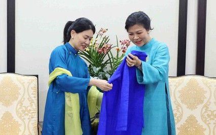 Phu nhân Tổng Bí thư tiếp Phó Chủ tịch Quỹ Heydar Aliyev tại Bảo tàng Mỹ thuật- Ảnh 2.