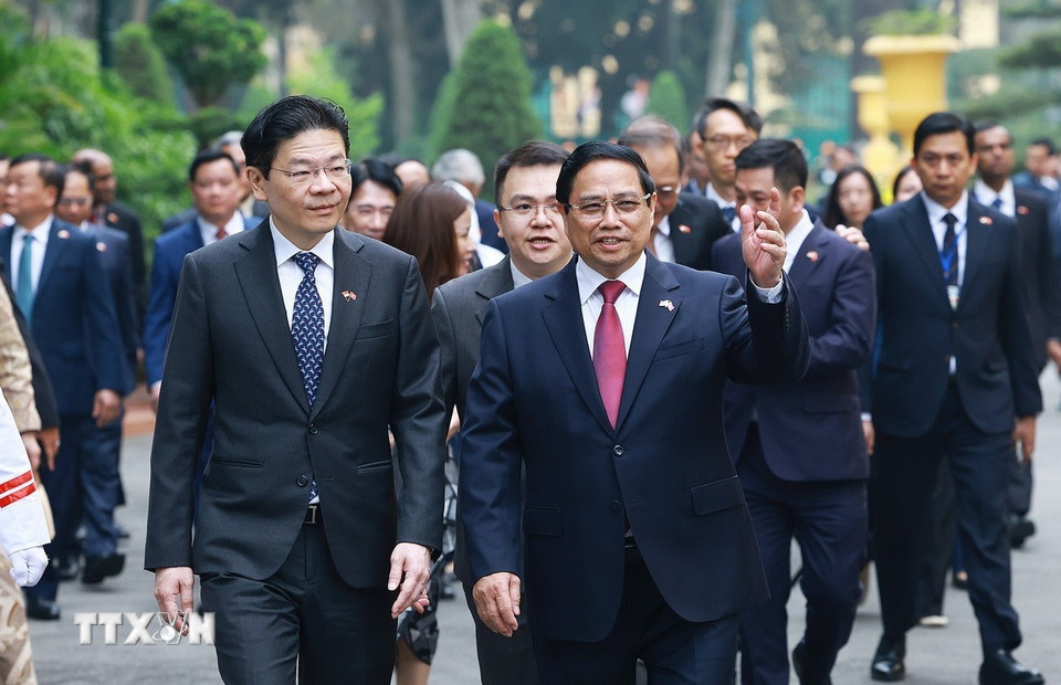 Thủ tướng Phạm Minh Chính chủ trì Lễ đón Thủ tướng Singapore và Phu nhân- Ảnh 13.