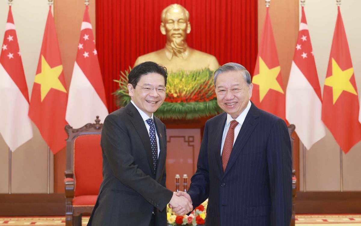 Tổng Bí thư Tô Lâm tiếp Thủ tướng Singapore