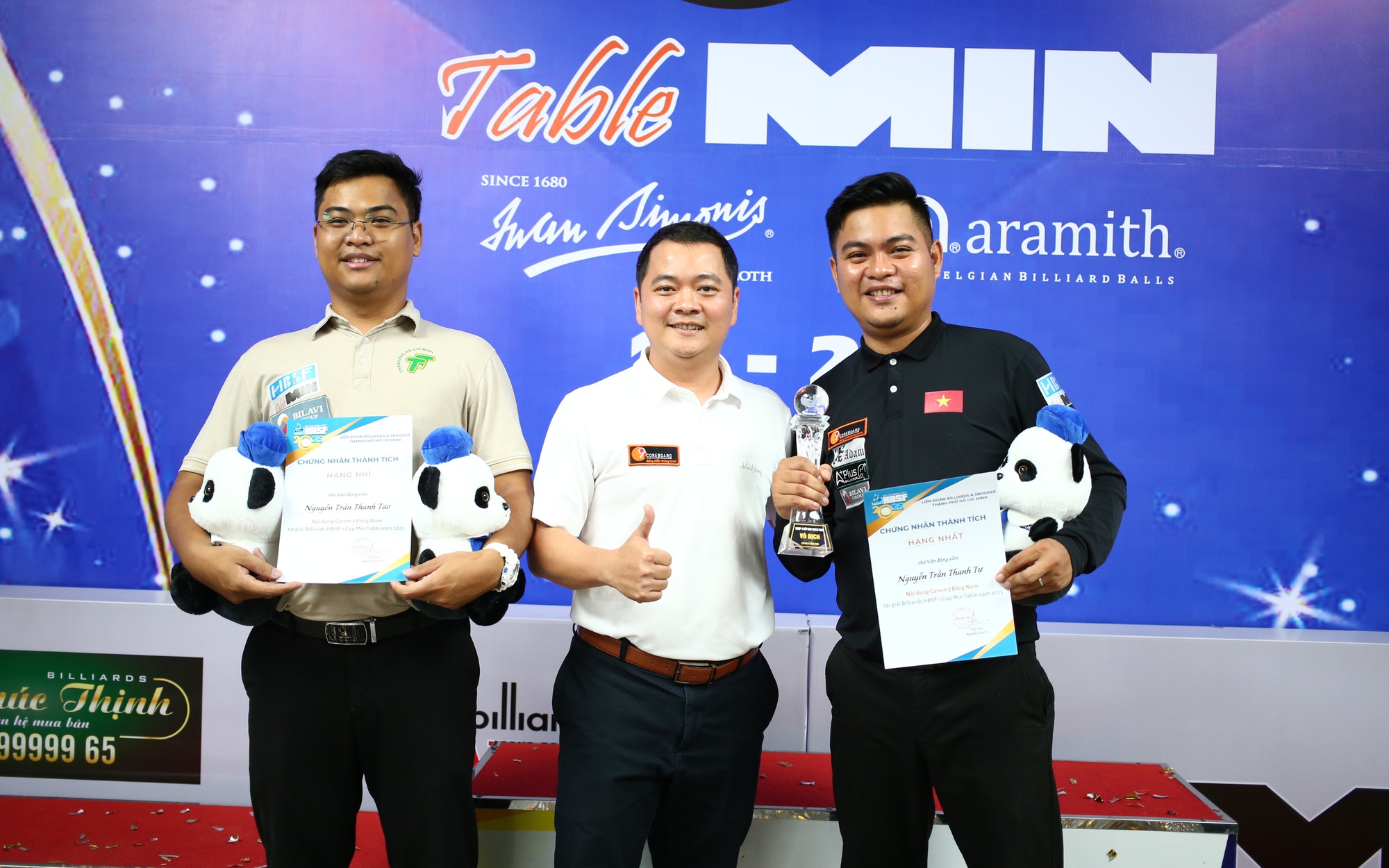 Nguyễn Trần Thanh Tự vô địch billiards carom 3 băng HBSF 2025
