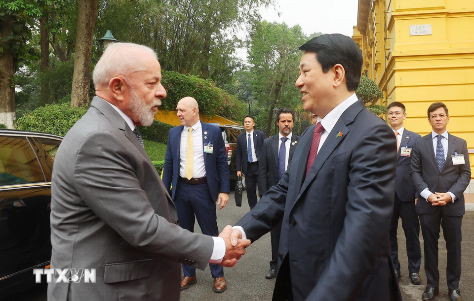 Chủ tịch nước Lương Cường chủ trì lễ đón Tổng thống Brazil- Ảnh 5.