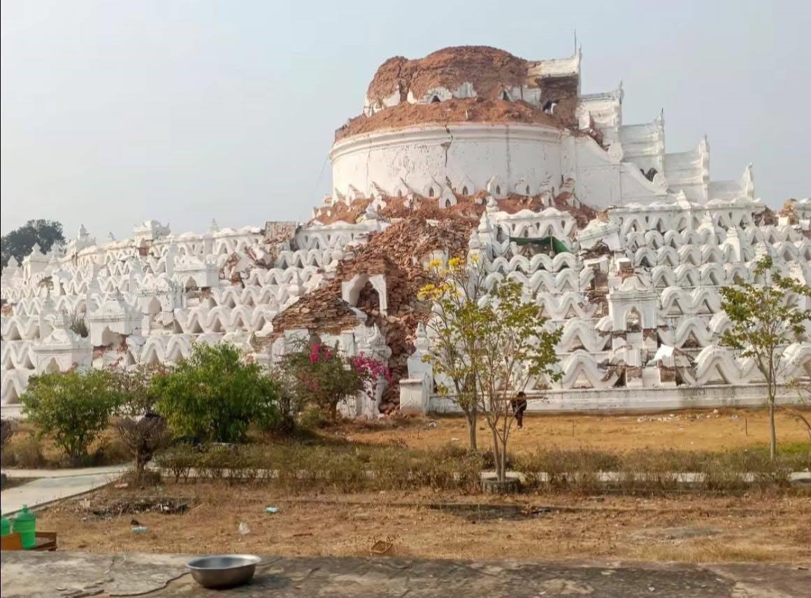 Động đất phá hủy rất nhiều công trình tôn giáo, kiến trúc lâu đời ở Myanmar. Ảnh: MFP