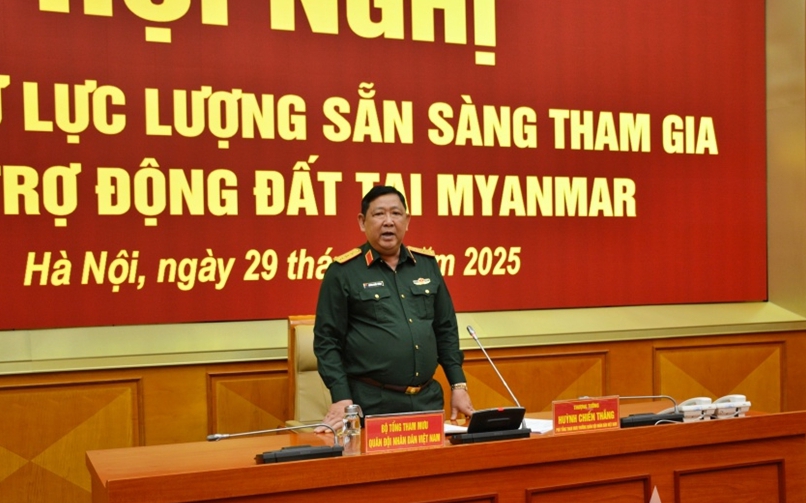 Bộ Quốc phòng tổ chức lực lượng, phương tiện sang hỗ trợ Myanmar khắc phục hậu quả động đất