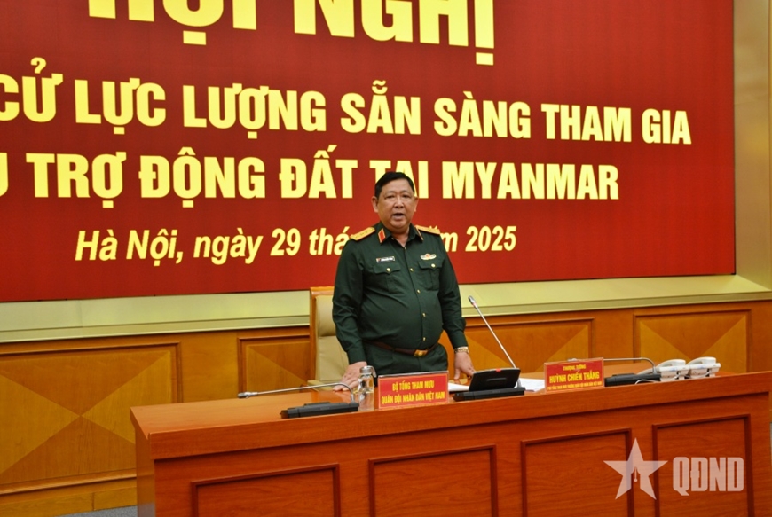 Bộ Quốc ph&ograve;ng tổ chức lực lượng, phương tiện sang hỗ trợ Myanmar khắc phục hậu quả động đất- Ảnh 1.